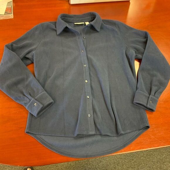 D & Co. Blue Fleece Button Down Shirt sz S NWOT - Picture 1 of 4